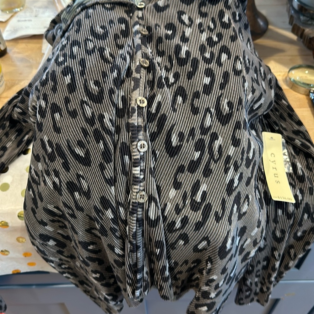 Cyrus Black and Gray Leopard Print Intimate Top and bottoms
